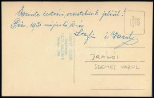 1931 Drágói Szemes Vazul katonatiszt fotólapja. Pécs