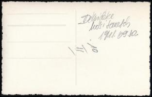 1941 Délvidék, Zenta, hősi temetés. Drágói Szemes Vazul katonatiszttel. Fotólap