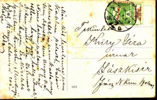 cca 1916 I. világháborús tisztek kaszárnyában Budapesten. Fotólap