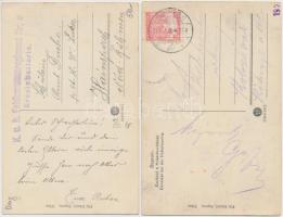 Sopron, Hubertus villa, Ferenc József emlékkő a Hubertus villánál - 2 db régi képeslap / 2 pre-1918 ...