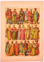 cca 1890 120 db történelmi témájú litografált illusztráció 1-120-ig Könyv mellékletek. Katonai ruhák...