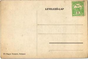 Mentőgyakorlat / Hungarian boy scout postcard, scouts practicing emergency situations (EK)