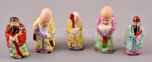 Kínai porcelán tárgyak, részben kézzel festettek, 11 db