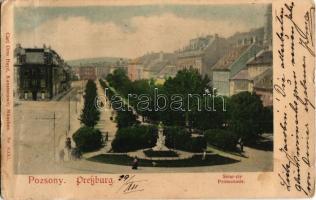 1899 Pozsony, Pressburg, Bratislava; Séta tér. Carl Otto Hayd Kunstanstalt Nr. 6330. / Promenade (gyűrődés / crease)