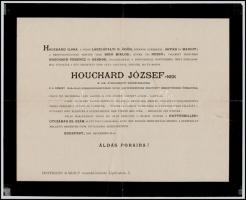 1883 Houchard József (1802-1883) nyugalmazott sóbányanagy, 1848-49-es nemzetőr, őrnagy halotti értesítője, Miksa Zsuzsannának (1830-1905), az EMKE egyik alapítójának megküldve Nagyenyedre