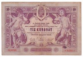 1900. 10K T:III,III- Hungary 1900. 10 Korona C:F,VG  Adamo K9