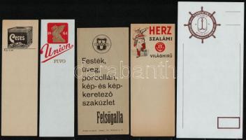 14 db különböző számolócédula (Törley, Vesta, Romatour-Sajt), vegyes állapotban