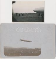 1929 LZ 127 Graf Zeppelin über Fischamend / Zeppelin airship - 2 pre-1930 photos