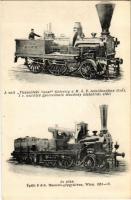 A volt Tiszavidéki Vasút (jelenleg a MÁV tulajdonában lévő) 1.c. osztályú Harangod gyorsvonatú mozdony átalakítás előtt és után. Épült 6 db Haswell gépgyárban, Wien. Gőzmozdony Vasút és Erőgép Szaklap kiadása 1919. / Hungarian State Railways locomotive