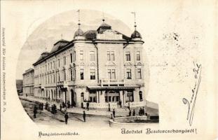 1901 Besztercebánya, Banská Bystrica; Kossuth Lajos utca torkolata, vár, Strelinger Samu üzlete, Fő ...