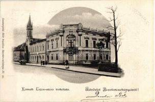 1901 Besztercebánya, Banská Bystrica; Kossuth Lajos utca torkolata, vár, Strelinger Samu üzlete, Fő ...