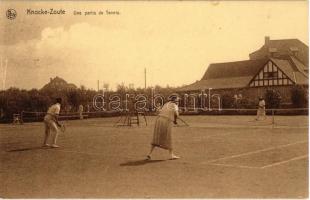 10 db régi képeslap teniszpályákkal és teniszezőkkel / 10 pre-1945 postcards with tennis courts and ...