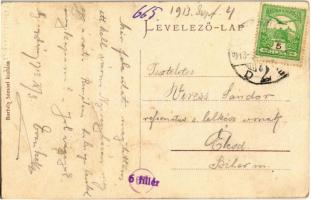 1913 Nyíregyháza, Vasúti út (Széchenyi út), villamos. Borbély Sámuel kiadása