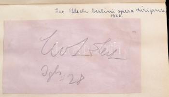 cca 1930 Autogramm album 8 db aláírással: gr. Apponyi Albert, Magyar Mannheimer Gusztáv festőművész,...