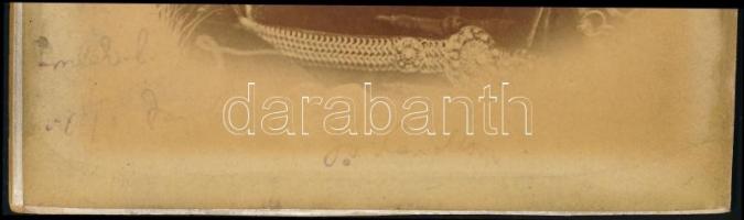 1880 Jókai Mór aláírt portréja, keményhátú fotó Strelisky budapesti műterméből, 11x16 cm