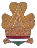 1939. Pax Ting 1939 Hungaria a Magyar Cserkészlány Szövetség részben zománcozott Br jelvénye (34x26mm) T:1-,2 / Hungary 1939. Pax Ting 1939 Hungaria Hungarian Girl Scouts partially enamelled Br badge (34x26mm) C:AU,XF