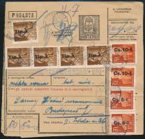 1946 Csomagszállító 9 bélyeggel bérmentesítve / Parcel card