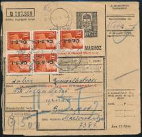 1946 Csomagszállító 5 bélyeges bérmentesítéssel / Parcel card