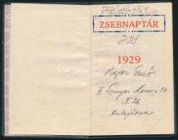 1929 Bp. VI., Műcsarnok Kávéház kártyanaptára