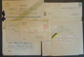 cca 1920-1940 38 db érdekes meghívó sportrendezvényekre, bálokra sok szép darabbal