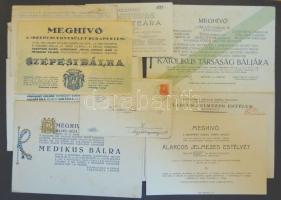 cca 1920-1940 38 db érdekes meghívó sportrendezvényekre, bálokra sok szép darabbal