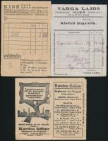 7 db régi számolócédula, közte HÉV Globus, stb., vegyes állapotban