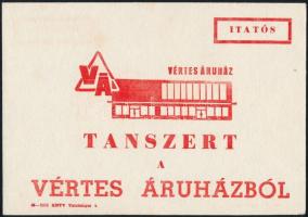 Itatóspapír a Vértes Áruház reklámjával