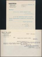 1928-1931 Újságok fejléces levélpapírjaira írt levelek (Magyarság, Múlt és Jövő, Kunstädter, Gazdasági Világ)