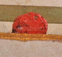 cca 1900 Olvashatatlan jelzéssel: Azonosítatlan családi címer, vegyes technika, rányomott viaszpecsé...