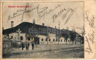 1908 Nagykárolyfalva, Károlyfalva, Karlsdorf, Banatski Karlovac; utcakép / street view (fl)