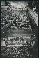 1950-1951 MDP és DISZ kongresszus, 2 db hátoldalon feliratozott sajtófotó, 9×12 cm