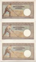 Jugoszlávia / Német megszállás 1942. 500D (3x) T:I-,II
Yugoslavia / German Occupation 1942. 500 Din...