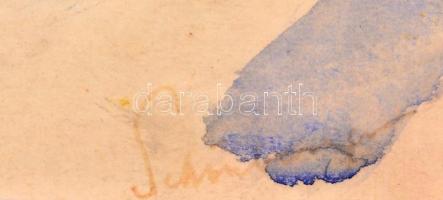 Schönberger Armand (1885-1974): Önarckép. Akvarell, papír, jelzett, üvegezett keretben, 34×24 cm