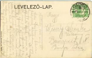 1909 Keszthely, Balaton parti kikötő gőzhajóval, Baross gőzös. Kiadják a Gál Testvérek