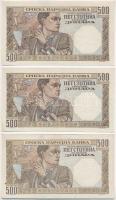 Jugoszlávia / Német megszállás 1941. 500D (3x) közte sorszámkövető pár T:I-,II
Yugoslavia / German ...
