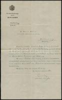 1921 Bp., Kereskedelemügyi miniszteri tanácsos által küldött levél a m. kir. operaház fűtésével kapcsolatos ügyek tárgyában