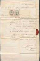 1860 Ex offo levél 30+6 kr okmánybélyeggel, viaszpecséttel