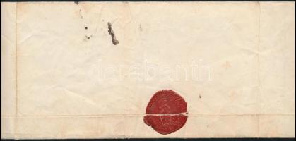 1860 Ex offo levél 30+6 kr okmánybélyeggel, viaszpecséttel