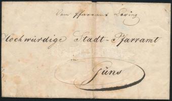 1860 Ex offo levél 30+6 kr okmánybélyeggel, viaszpecséttel