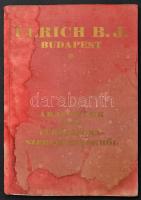 1932 Ulrich B. J. finom fürdőszoba-szerelvények árjegyzék, foltos papírkötésben