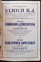 1932 Ulrich B. J. finom fürdőszoba-szerelvények árjegyzék, foltos papírkötésben