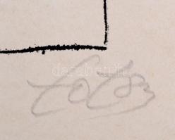 Amerigo Tot(1909-1984): Ölelkező pár. Szitanyomat, papír, jelzett, 36×44 cm