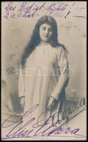 Elise Elizza (1870-1926) operaénekesnő dedikált fotólapja, saját kezű soraival / Autograph signed photo postcard