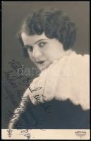 Bodó Erzsi (1899-1957) operaénekesnő dedikált fotólapja. / Autograph signed photo