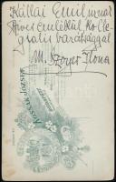 cca 1910 Szoyer Ilona (1879-1956) opera-énekesnő, dedikált keményhátú fotó Kossak műterméből, 14x22 ...