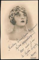 Szabó Lujza Gizella (férjezett nevén dr. Palik Frigyesné; 1904-1934) opera-énekesnő, dedikált fotó 12x17 cm