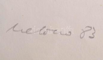 Melocco Miklós (1935-): Zsámbéki fűz. Szitanyomat, papír, jelzett, 38×44 cm