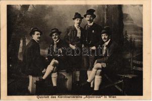 Vienna, Wien, Bécs; Quintett des Kärntnervereins Alpenrose / Quintet of the Carinthian Association, choir