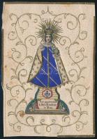 cca 1900 A Prágai Kis Jézus, díszes szentkép, szélein kis sérüléssel, 12,5×9 cm / Infant Jesus of Prague, icon, wisht signs of use, 12,5×9 cm