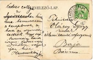 1911 Rákóczifalva, Református templom és paplak, Állami iskola és a katolikus templom, Fogyasztási s...